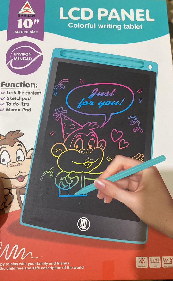 10" Colorful LCD Writing Tablet for Kids – Drawing Pad with Lock Function & Stylus