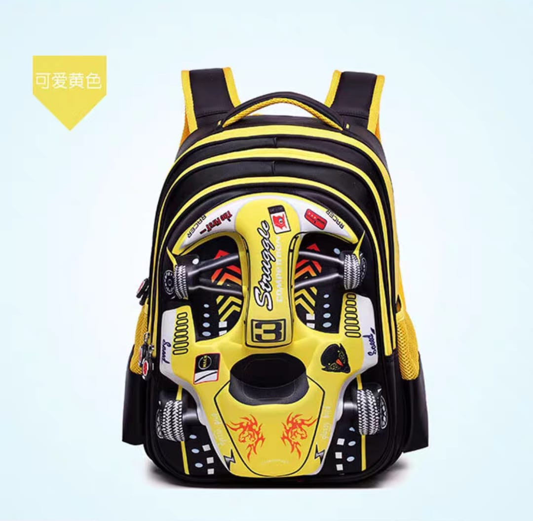 New Car Design Primary School Backpack for Boys | Durable Children's Student Bag