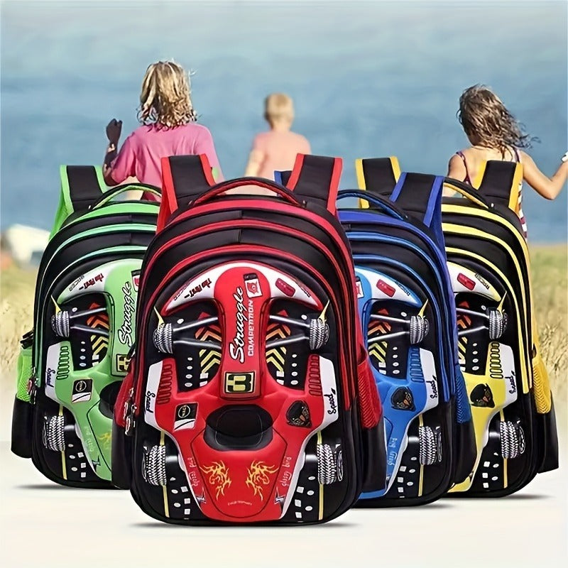 New Car Design Primary School Backpack for Boys | Durable Children's Student Bag
