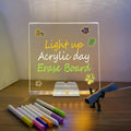 LED Light-Up Writing Board With 7 Markers – 15×15 cm