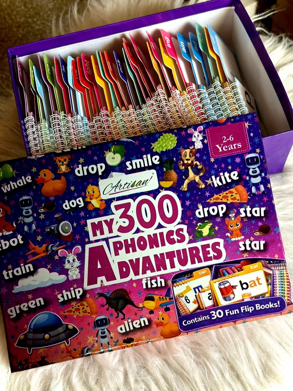 30 Read & Rhyme Flip Books – Phonics Learning Set with 300 Words