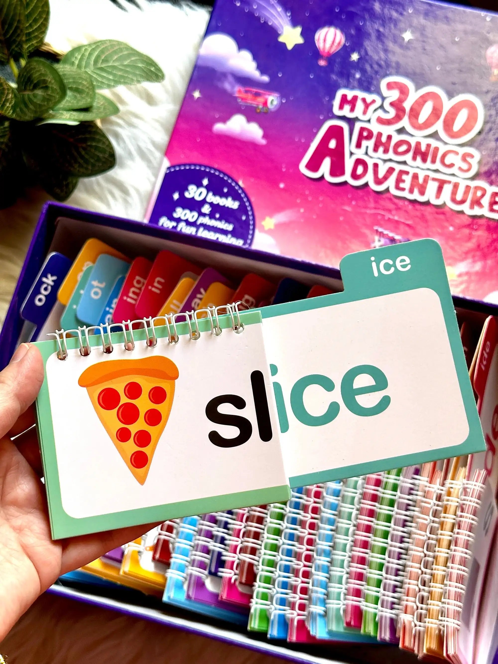30 Read & Rhyme Flip Books – Phonics Learning Set with 300 Words