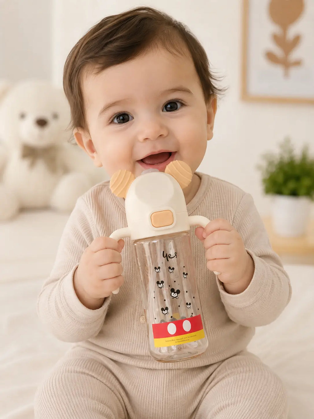 High Quality PPSU Baby Bottle | Wide Neck Feeder with Handle + Straw | BPA Free | Leak Proof - 250ml