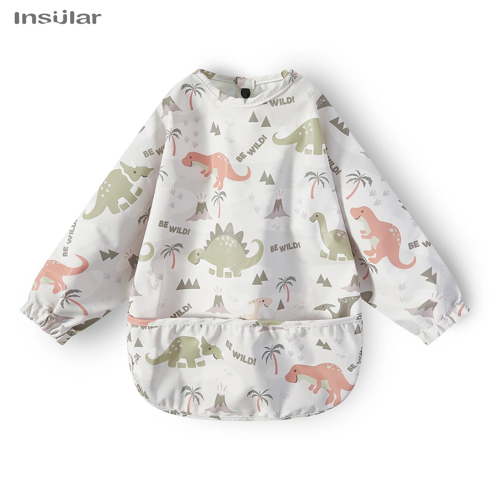 New Children Feeding Aprons Long sleeve Baby bib with Pocket Full Cover Baby Bibs with Pocket waterproof long sleeve bibs
