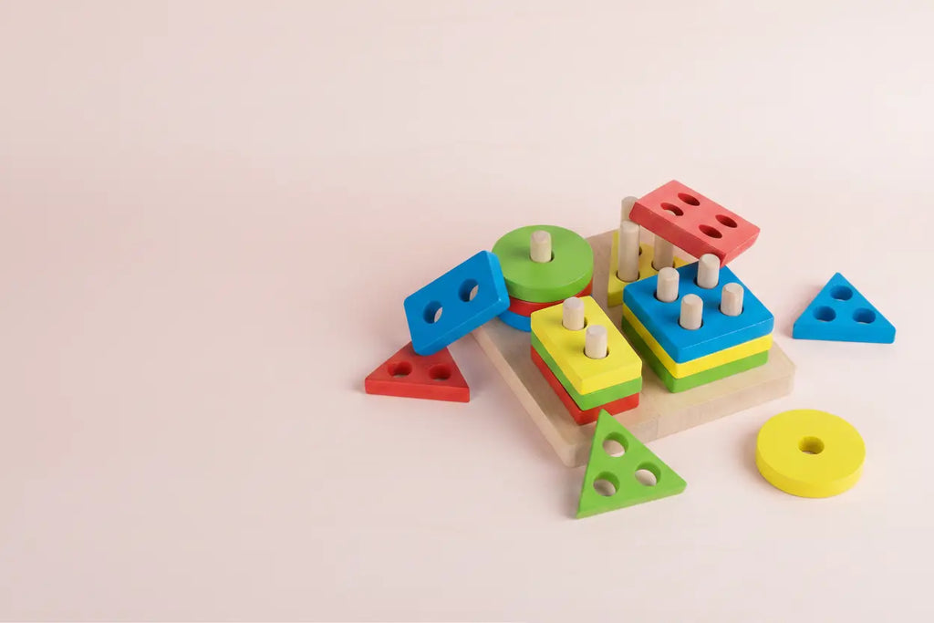 Wooden Montessori Shape Sorter Toy – Educational Building Blocks for Toddlers